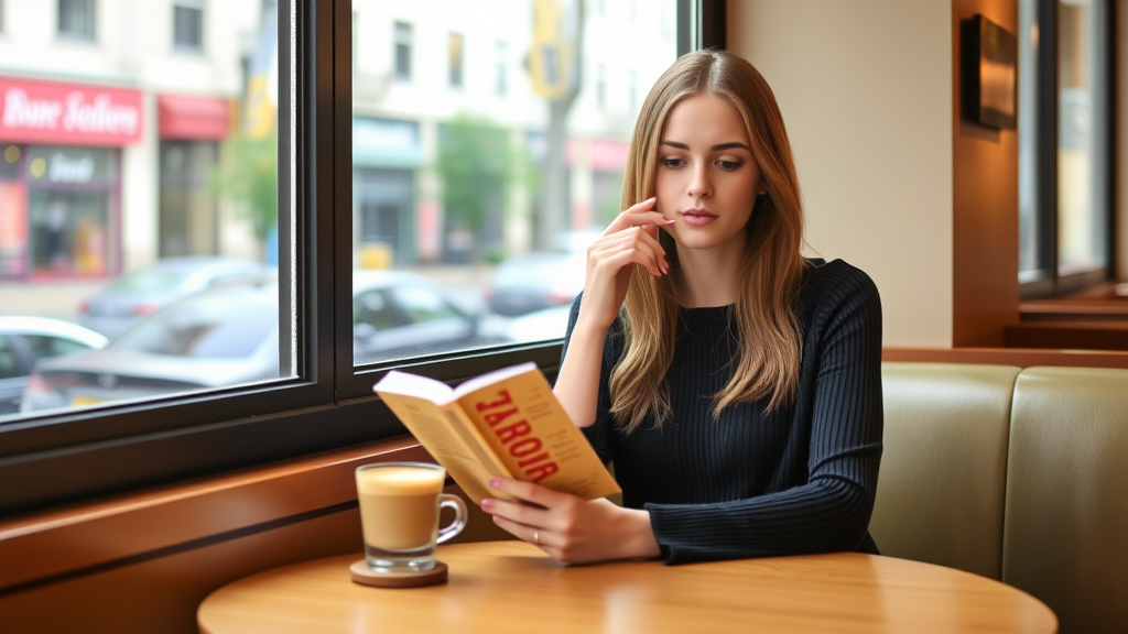 Uma mulher lendo um livro