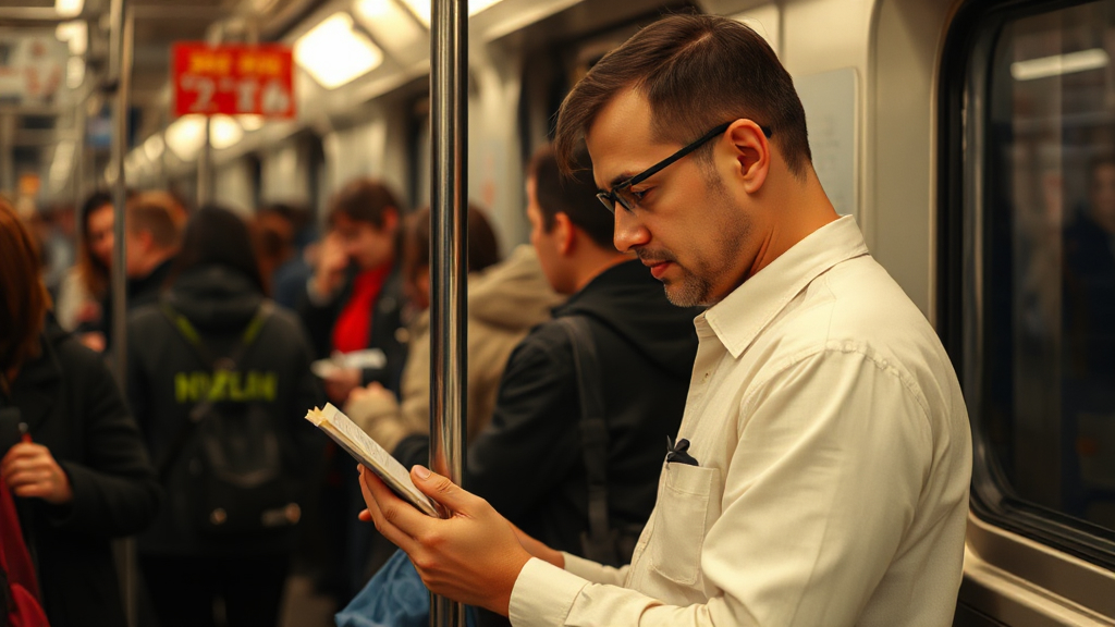 Um homem lendo um livro